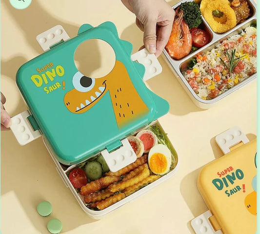 Steel Dinasour Lunch box For Kids